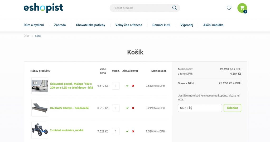 Slevový kód Eshopist