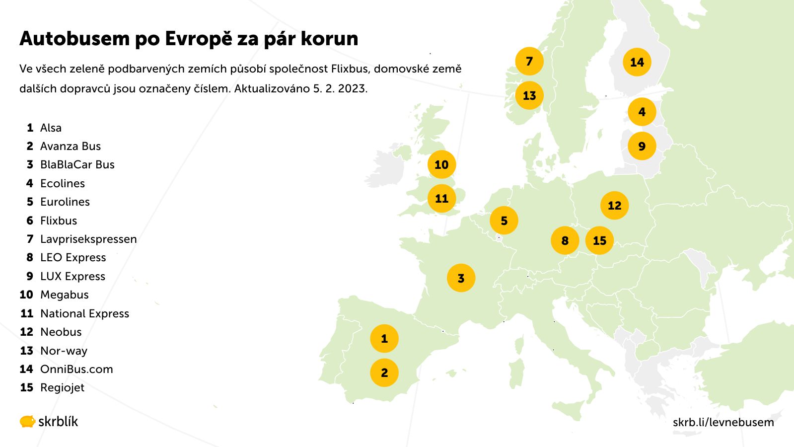 Levné autobusové jízdenky po Evropě