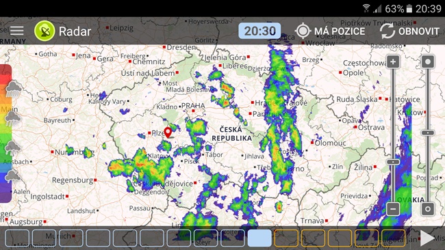 Aplikace Meteor - meteo mapa ČR