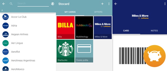 Aplikace Stocard - věrnostní karty v mobilu