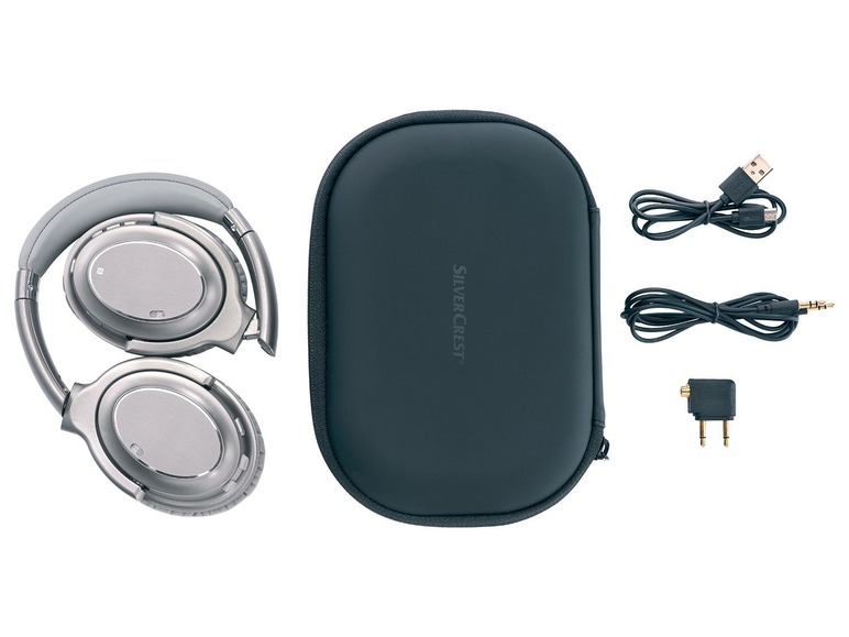 Bluetooth sluchátka s aktivním potlačením okolního hluku Silvercrest SBKL 40 A1