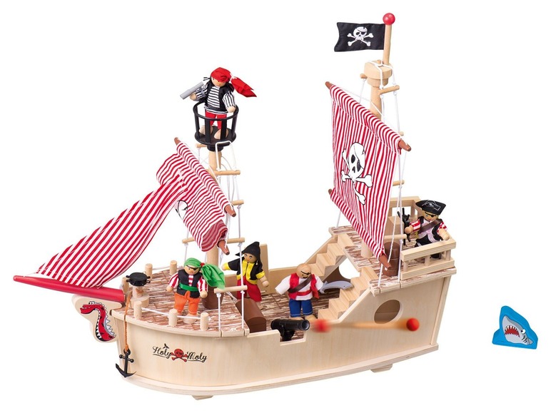Dřevěná pirátská loď Playtive Junior