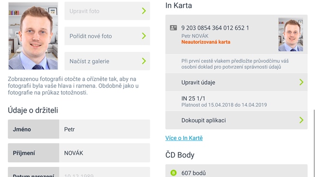 In Karta v mobilu za 2 minuty a roční 25% sleva na jízdenky zdarma