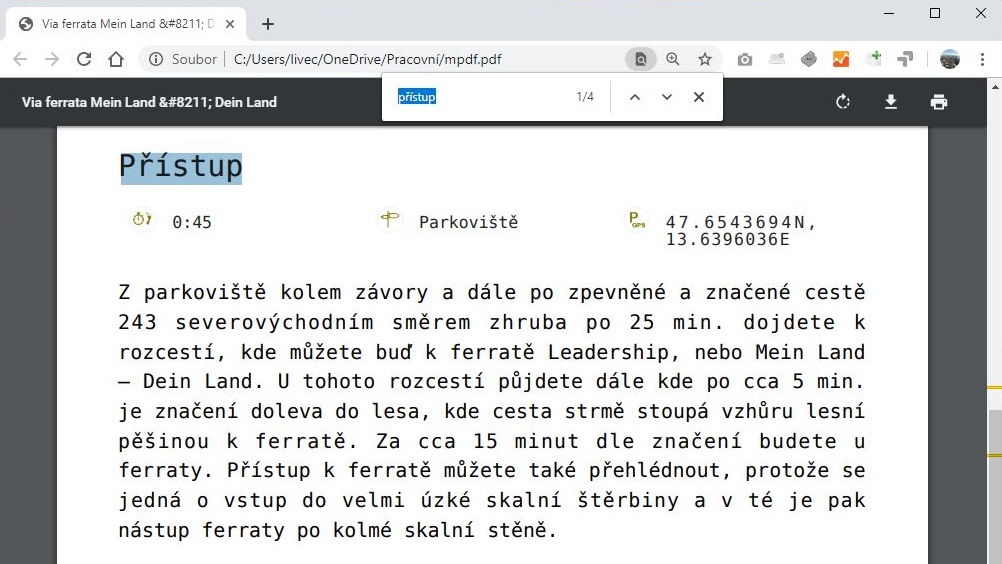 Jak hledat v PDF