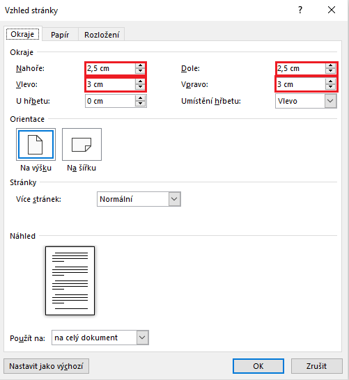 Jak nastavit normostranu