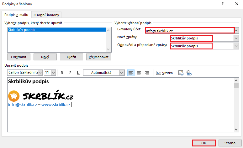 Jak nastavit podpis v Outlooku