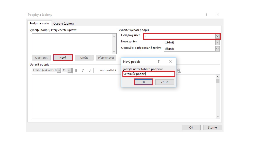 Jak nastavit podpis v Outlooku