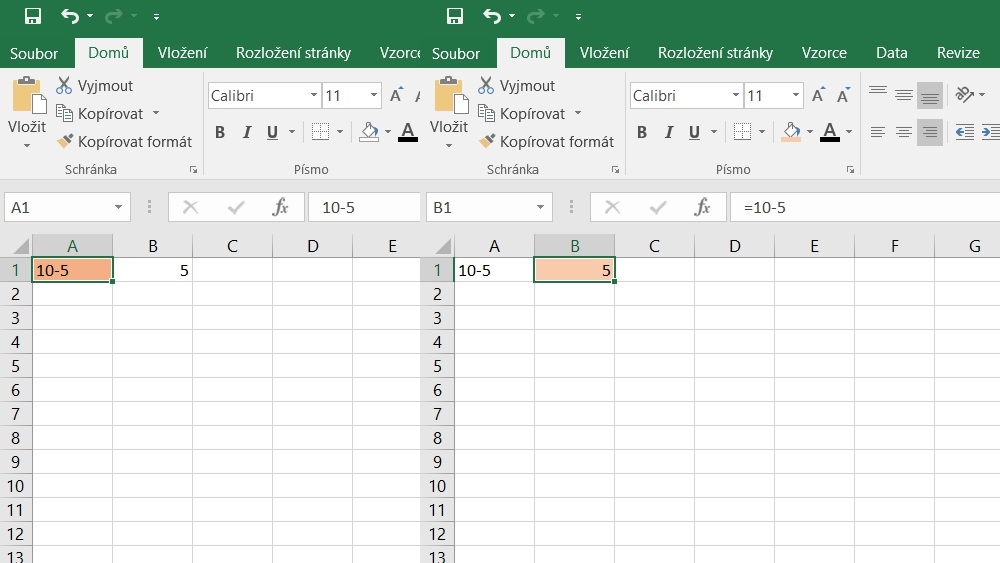 Jak udělat rozdíl v Excelu?