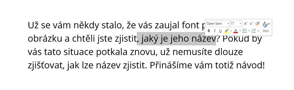 Jak zjistit font písma