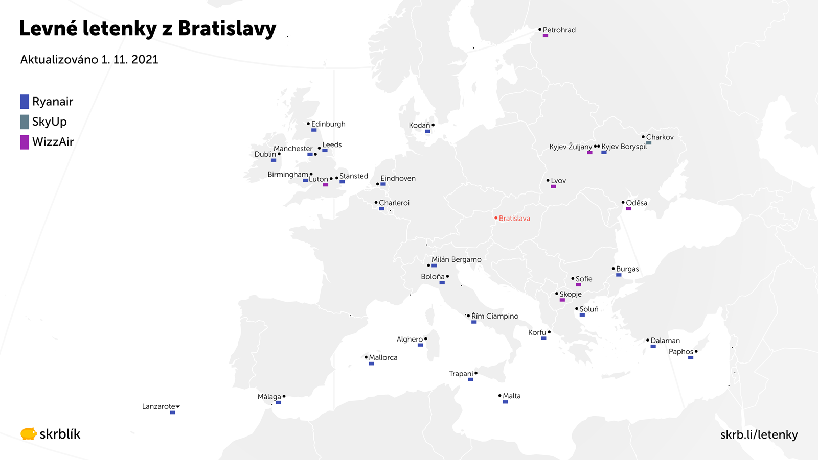 Levné letenky z Bratislavy