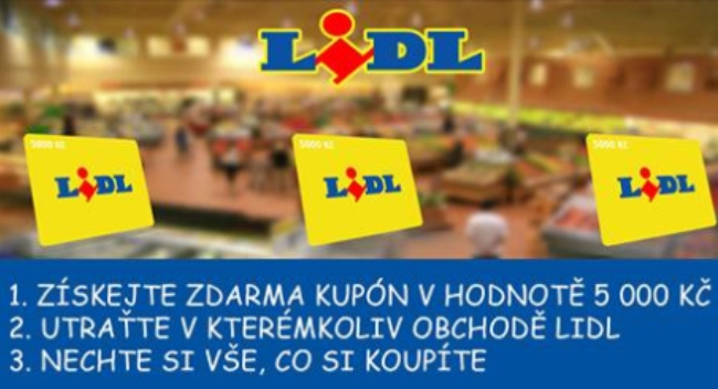 Podvodný slevový kupón do Lidlu