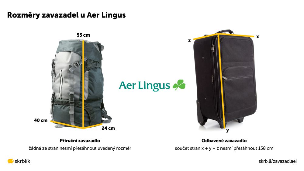 Příruční / kabinová / palubní zavazadla u Aer Lingus 2025