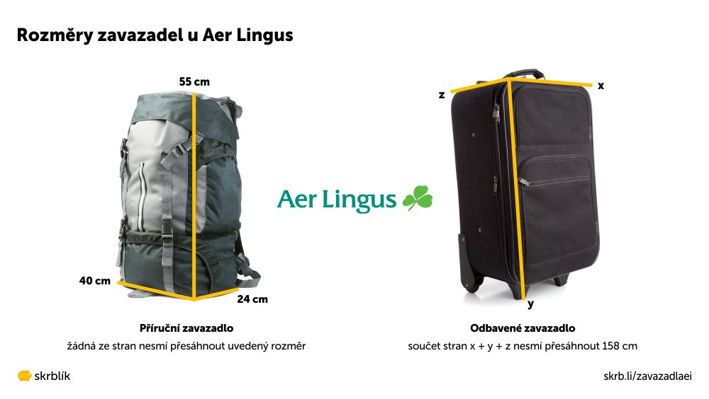 Příruční / kabinová / palubní zavazadla u Aer Lingus 2024