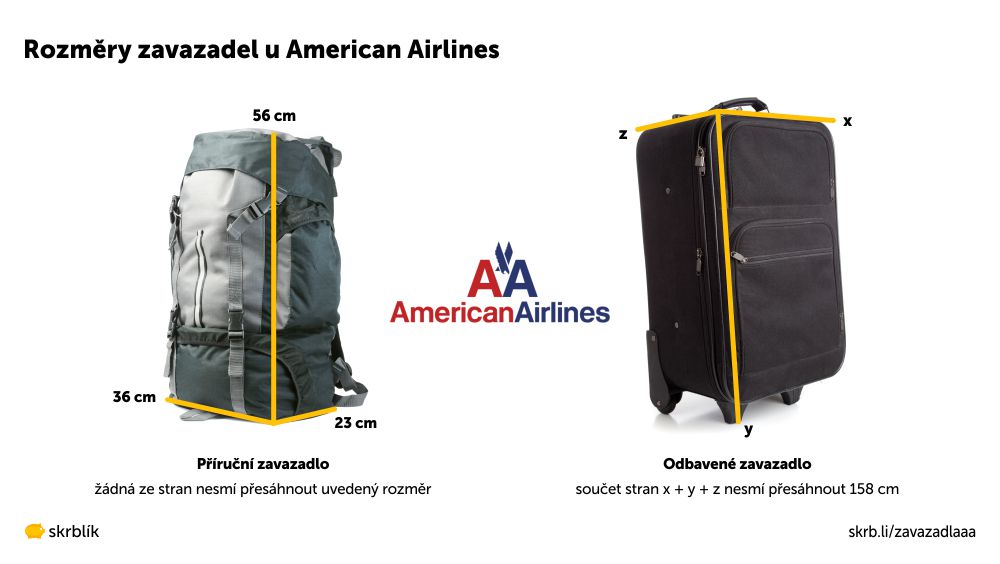 Příruční / kabinová / palubní zavazadla u American Airlines 2021 Příruční / kabinová / palubní zavazadla u American Airlines 2021