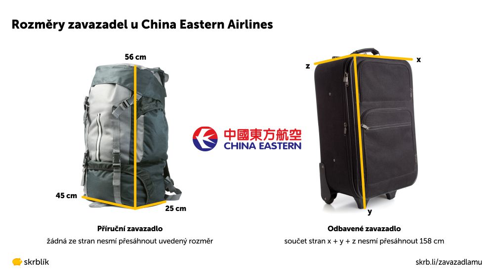 Příruční / kabinová / palubní zavazadla u China Eastern Airlines 2025