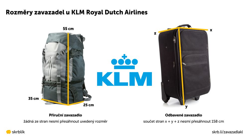 Příruční / kabinová / palubní zavazadla u KLM Royal Dutch Airlines 2025