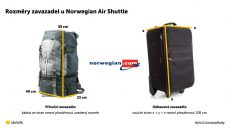 Zavazadla Norwegian Air Shuttle 2024: Povolená hmotnost, rozměry, poplatky