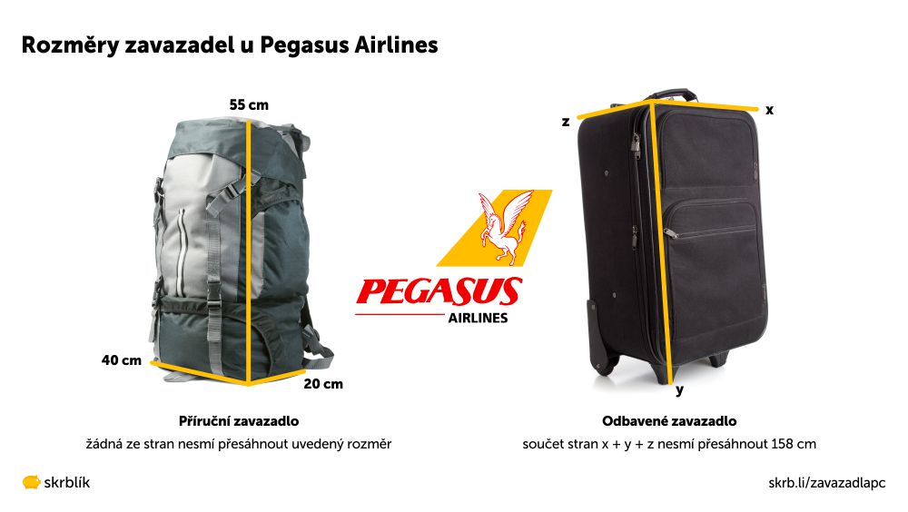 Příruční / kabinová / palubní zavazadla u Pegasus Airlines 2025