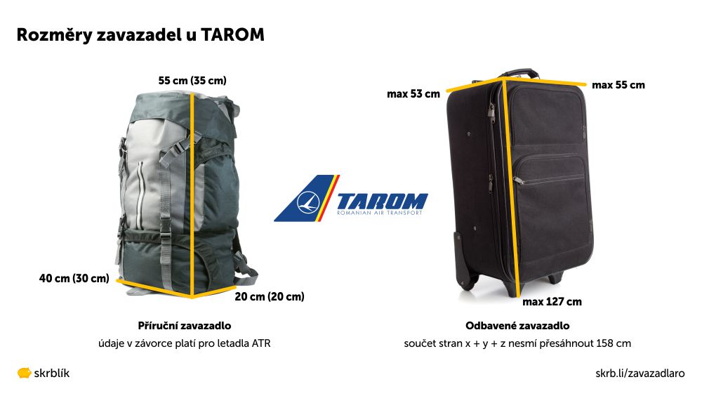 Příruční / kabinová / palubní zavazadla u TAROM 2025