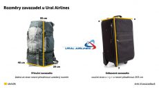 Zavazadla Ural Airlines 2024: Povolená hmotnost, rozměry, poplatky