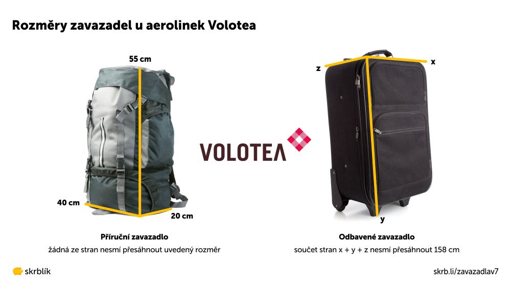 Příruční / kabinová / palubní zavazadla u Volotea 2025