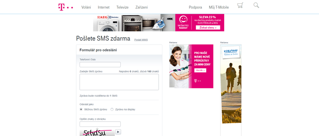 SMS do T-Mobile zdarma SMS do T-Mobile zdarma