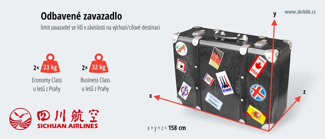 Odbavená (zapsaná) zavazadla u Sichuan Airlines 2020 Odbavená (zapsaná) zavazadla u Sichuan Airlines 2020