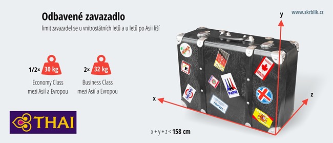 Odbavená (zapsaná) zavazadla u Thai Airways 2020 Odbavená (zapsaná) zavazadla u Thai Airways 2020
