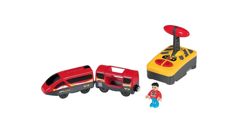 Playtive Junior Eisenbahn ferngesteuert Transportlok Zug mit Licht und Sound 